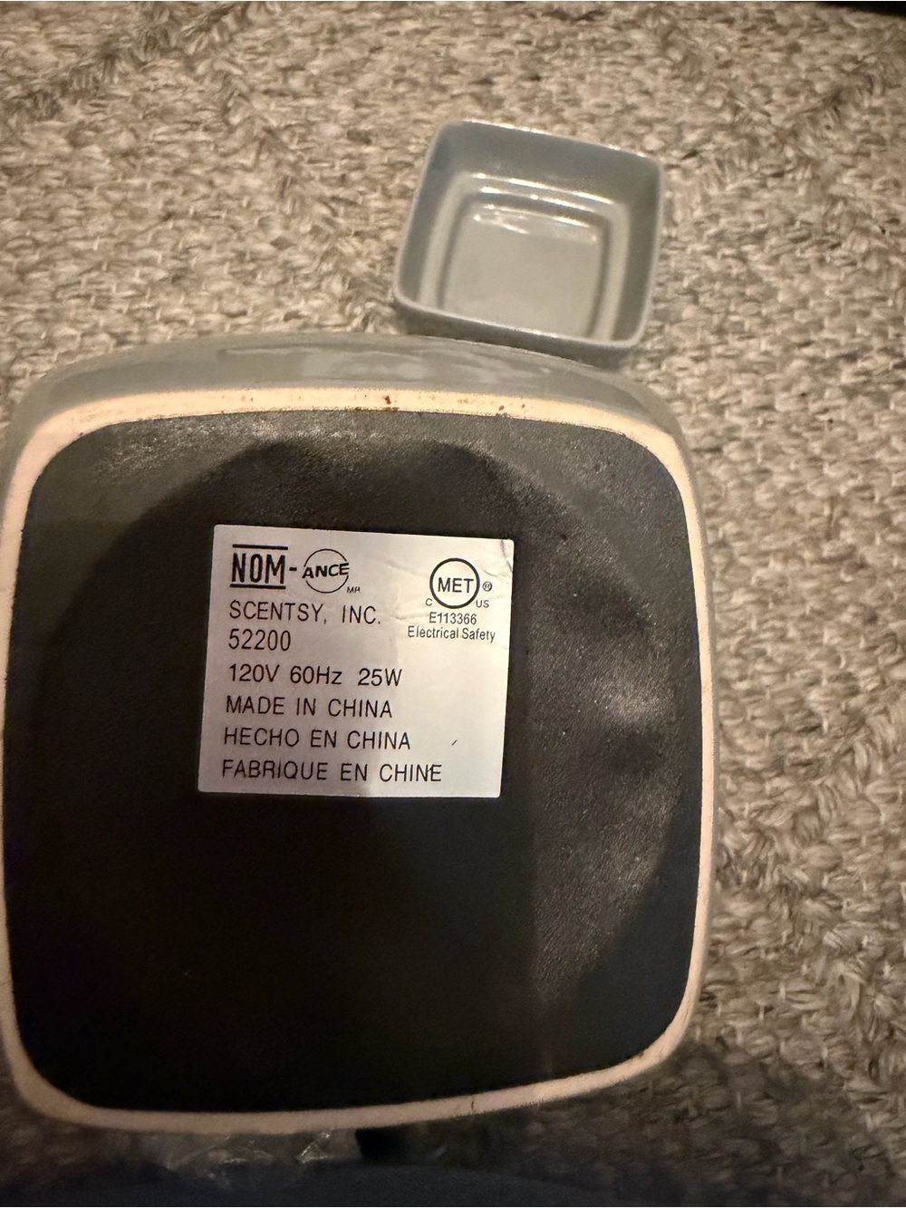 Scentsy Classic Curve Gloss Gray Warmer - Picture 5 of 6